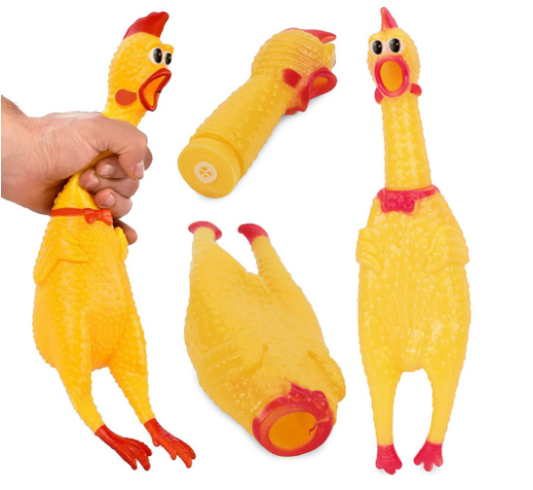 POLLO GIOCATTOLO PER ANIMALI CON RUMORE.